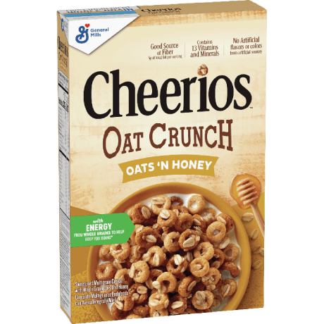 Cheerios oats and honey oat crunch, front of package